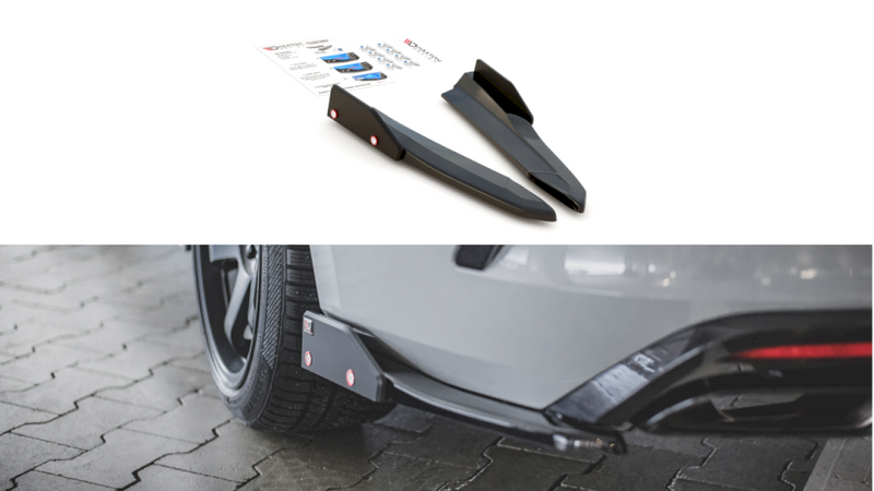 Maxton Design - REAR SIDE SPLITTERS V.2 + FLAPS SKODA OCTAVIA RS MK4