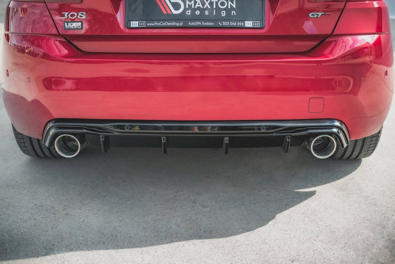 Maxton Design - REAR VALANCE + EXHAUST ENDS IMITATION PEUGEOT 308 GT MK2 FACELIFT (2017-2021)