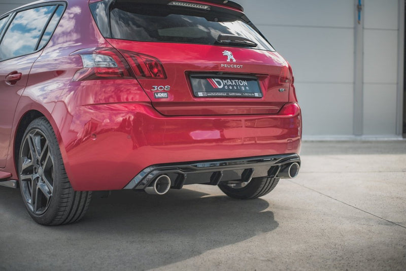 Maxton Design - REAR VALANCE + EXHAUST ENDS IMITATION PEUGEOT 308 GT MK2 FACELIFT (2017-2021)