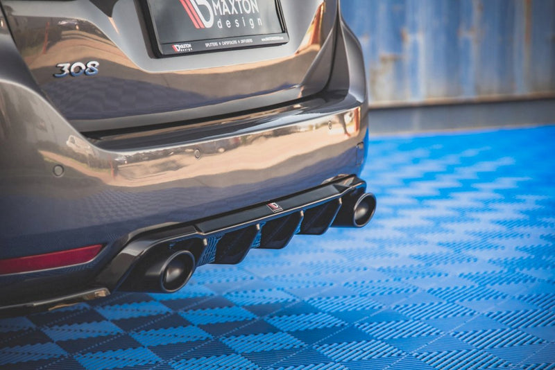Maxton Design - REAR VALANCE + EXHAUST ENDS IMITATION PEUGEOT 308 SW MK2 FACELIFT (2017-2021)