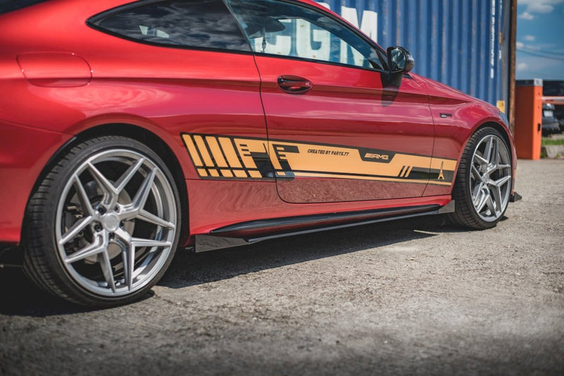 Maxton Design - Street PRO Side Skirts Diffusers + Flaps Mercedes-AMG C43 / AMG-Line Coupe C205