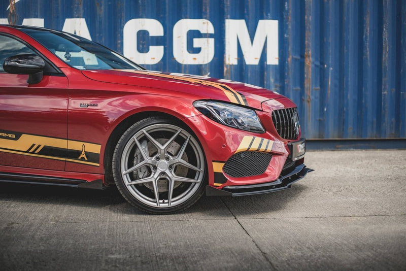 Maxton Design -  Street PRO Front Splitter + Flaps Mercedes-AMG C43 / AMG-Line Coupe C205