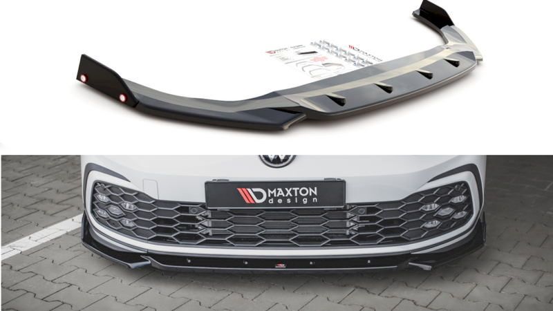 Maxton Design - FRONT SPLITTER V.2 + FLAPS VOLKSWAGEN GOLF GTI / GTE / R-LINE MK8