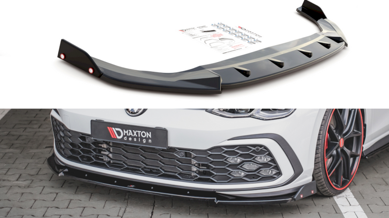 Maxton Design - FRONT SPLITTER V.3 + FLAPS VOLKSWAGEN GOLF GTI / GTE / R-LINE MK8