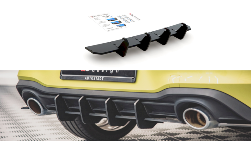 Maxton Design - STREET PRO REAR DIFFUSER V1 VW GOLF 8 GTI CLUBSPORT (2020-)