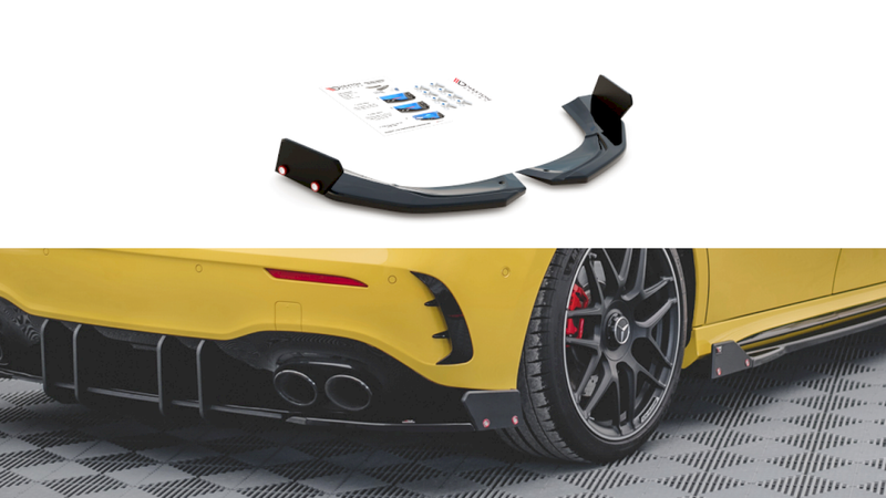 Maxton Design - REAR SIDE SPLITTERS V.2 + FLAPS MERCEDES AMG A 45 S AERO PACK W177