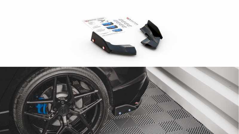 Maxton Design - REAR SIDE SPLITTERS V.2 + FLAPS VW GOLF R MK8