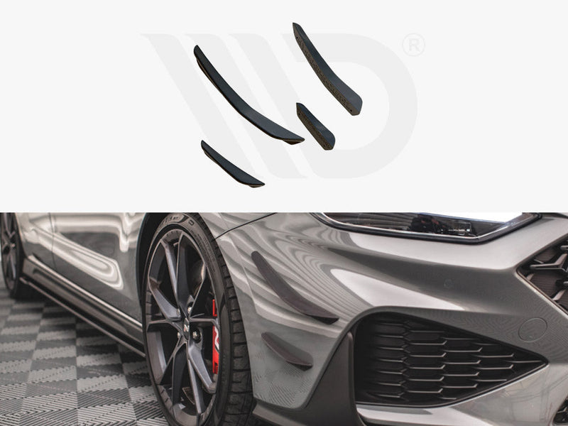 Maxton Design - FRONT BUMPER WINGS (CANARDS) HYUNDAI I30 N HATCHBACK/FASTBACK MK3 FACELIFT (2020-)