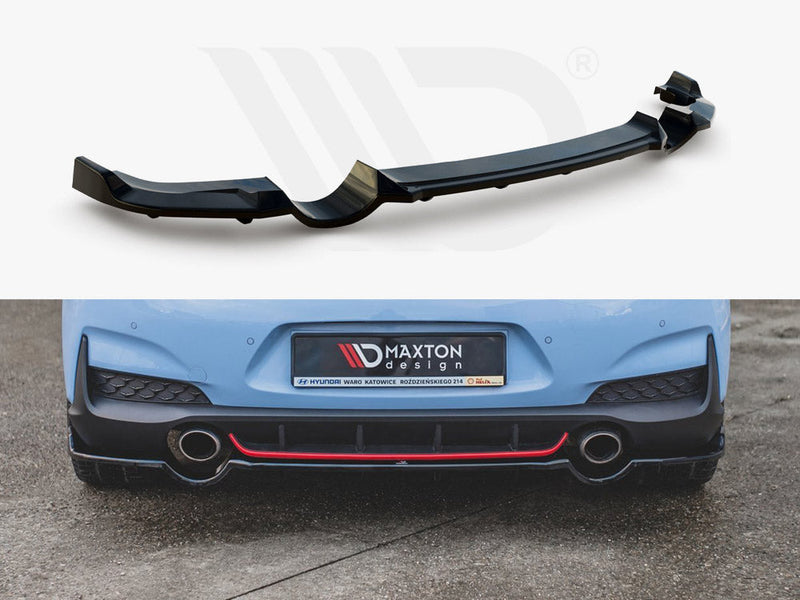 Maxton Design - CENTRAL REAR SPLITTER (WITH VERTICAL BARS) HYUNDAI I30 N MK3 HATCHBACK (2017-2020)