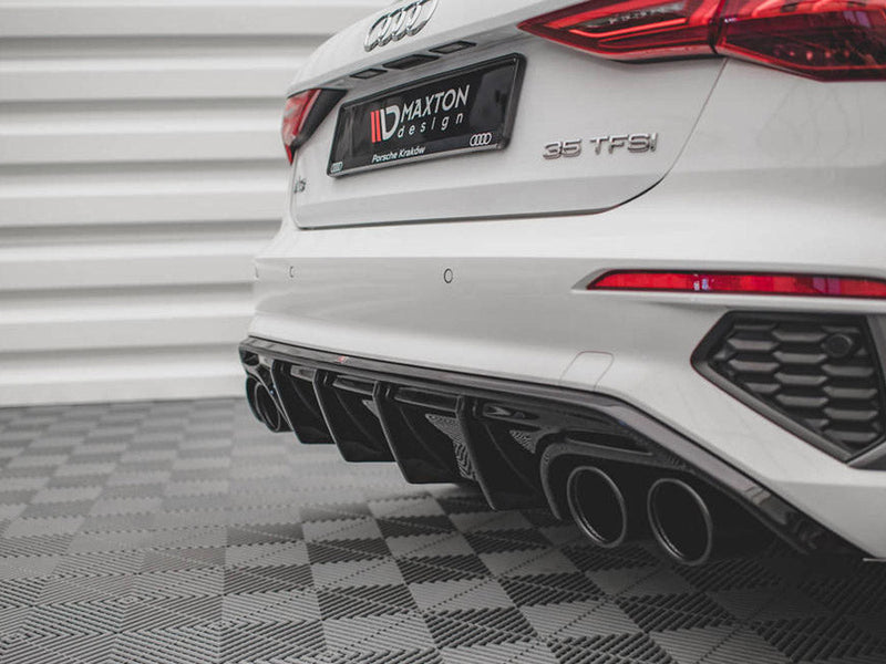 Maxton Design - Rear Valance + Exhaust Ends Imitation Audi A3 S-Line Sportback 8Y