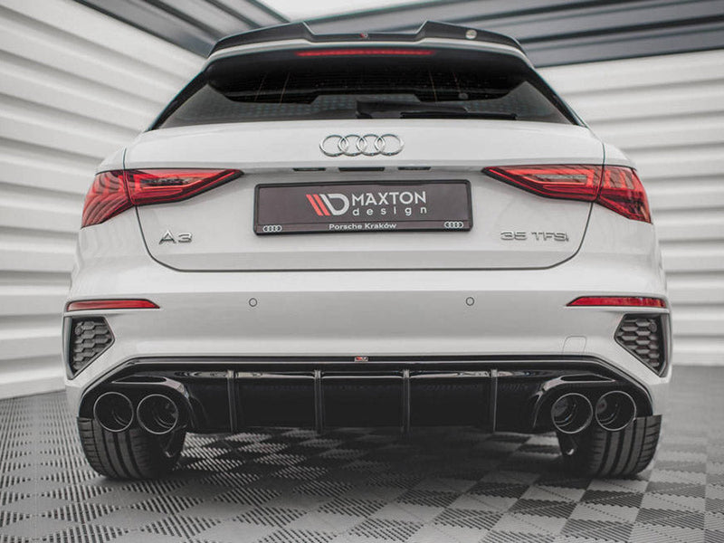 Maxton Design - Rear Valance + Exhaust Ends Imitation Audi A3 S-Line Sportback 8Y