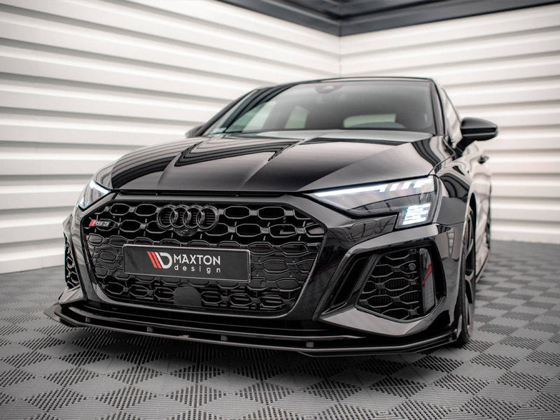 Maxton Design - STREET PRO FRONT SPLITTER V.1 (+FLAPS) AUDI RS3 SPORTBACK 8Y (2020-)