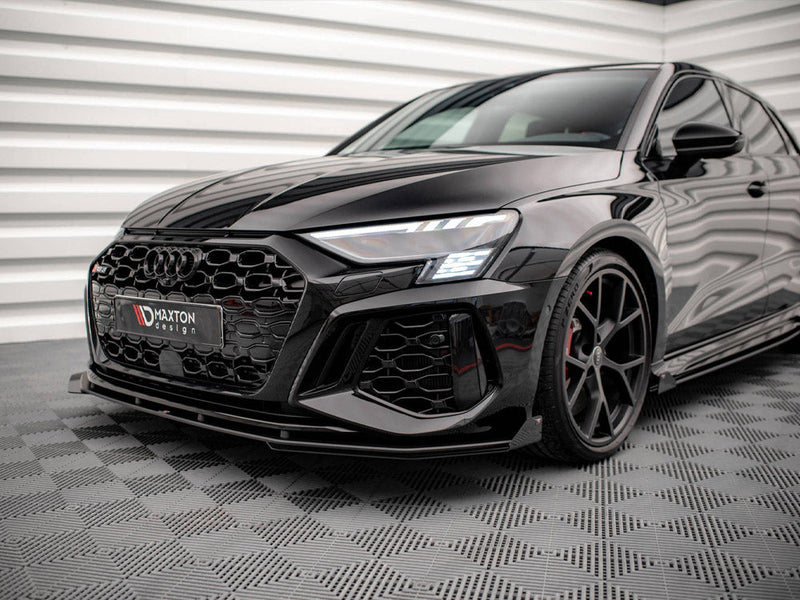 Maxton Design - STREET PRO FRONT SPLITTER V.1 (+FLAPS) AUDI RS3 SPORTBACK 8Y (2020-)