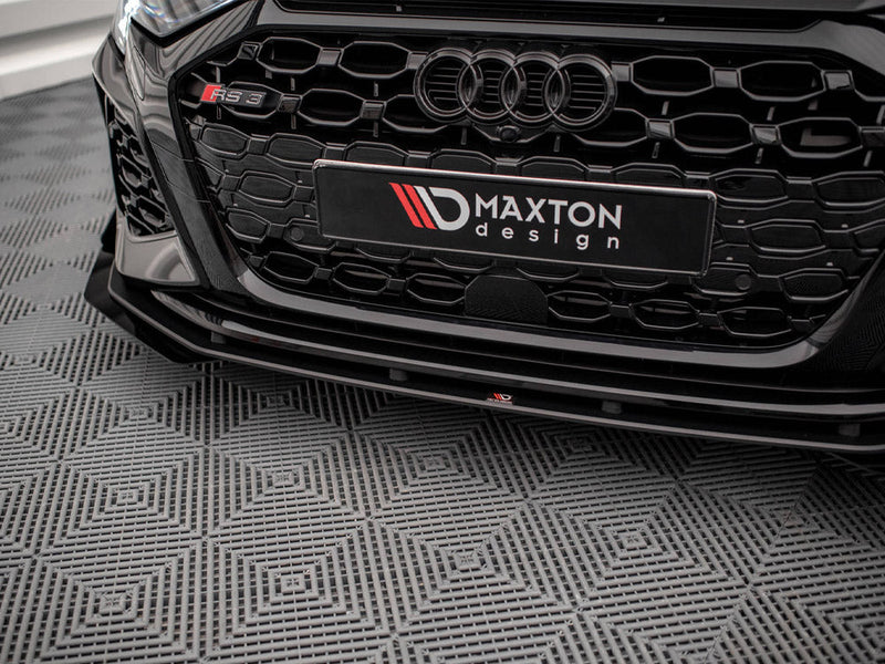 Maxton Design - STREET PRO FRONT SPLITTER V.1 (+FLAPS) AUDI RS3 SPORTBACK 8Y (2020-)