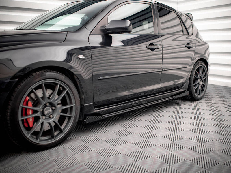 Maxton Design - STREET PRO SIDE SKIRTS DIFFUSERS (+FLAPS) MAZDA 3 MPS MK1 (2006-2008)