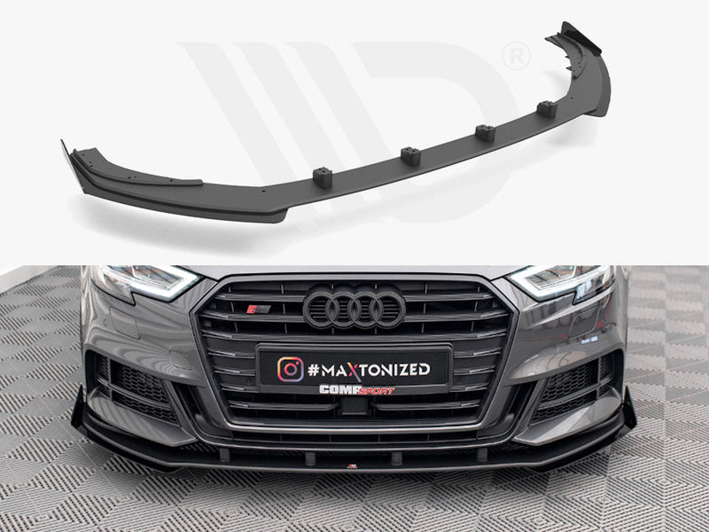 Maxton Design - STREET PRO FRONT SPLITTER V.1 (+FLAPS) AUDI S3 SPORTBACK 8V FACELIFT