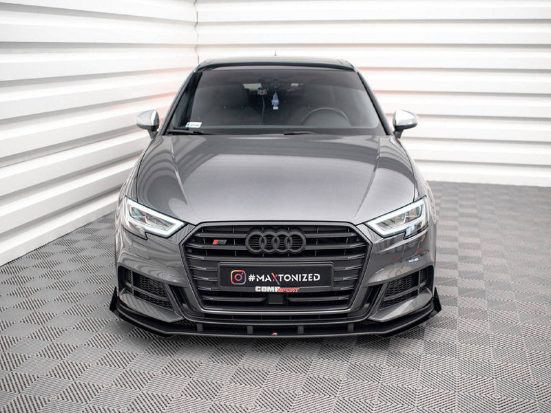 Maxton Design - STREET PRO FRONT SPLITTER V.1 (+FLAPS) AUDI S3 SPORTBACK 8V FACELIFT
