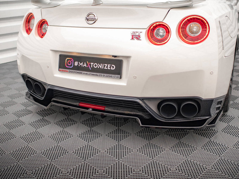 Maxton Design - CENTRAL REAR SPLITTER (VERTICAL BARS) NISSAN GTR R35 1ST FACELIFT