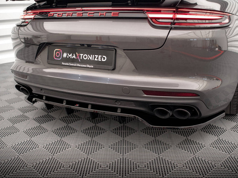 Maxton Design - CENTRAL REAR SPLITTER (VERTICAL BARS) PORSCHE PANAMERA E-HYBRID 971