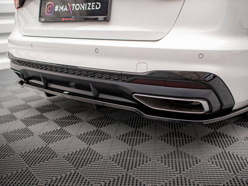 Maxton Design - CENTRAL REAR SPLITTER (VERTICAL BARS) AUDI A4 S-LINE B9 FACELIFT