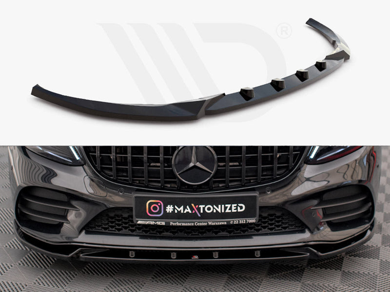 Maxton Design - FRONT SPLITTER V.2 MERCEDES C AMG LINE / C43 AMG SEDAN / COUPE W205 / C205 FACELIFT
