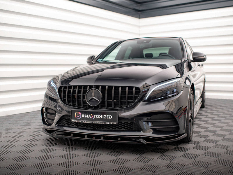 Maxton Design - FRONT SPLITTER V.2 MERCEDES C AMG LINE / C43 AMG SEDAN / COUPE W205 / C205 FACELIFT