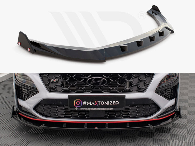 Maxton Design - FRONT SPLITTER V.2 + FLAPS HYUNDAI KONA N MK1