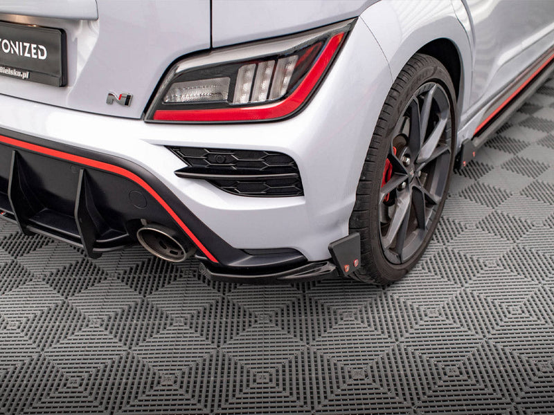 Maxton Design - REAR SIDE SPLITTERS V.1 + FLAPS HYUNDAI KONA N MK1