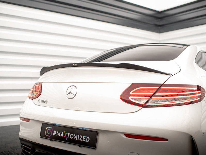 Maxton Design - SPOILER EXTENSION CAP MERCEDES C-CLASS W205 COUPE AMG-LINE (2015-2018)