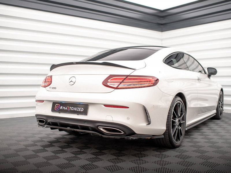 Maxton Design - SPOILER EXTENSION CAP MERCEDES C-CLASS W205 COUPE AMG-LINE (2015-2018)
