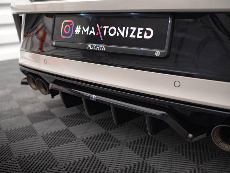 Maxton Design - CENTRAL REAR SPLITTER (VERTICAL BARS) VOLKSWAGEN T-ROC R MK1 FACELIFT (2021-)