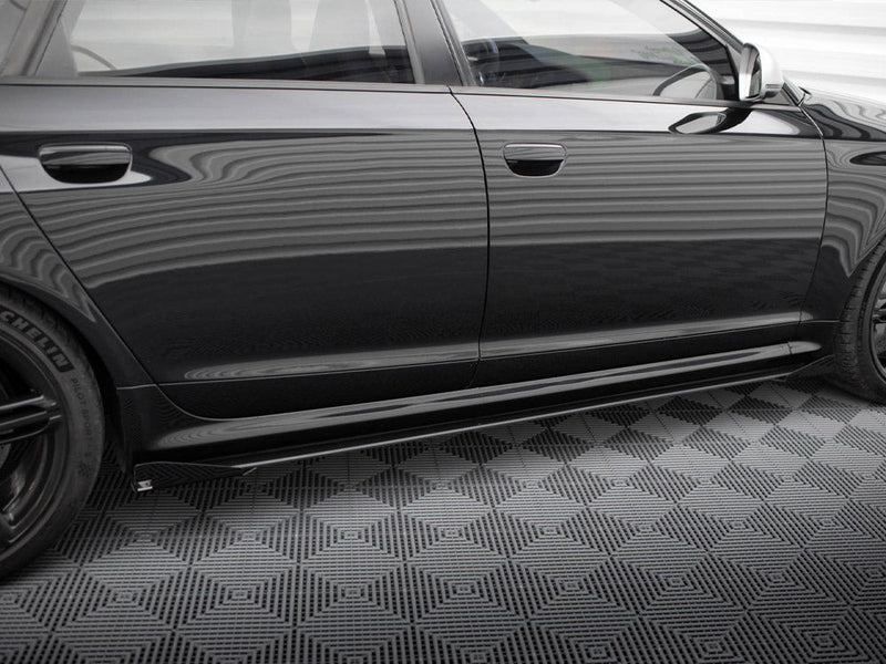 Maxton Design - STREET PRO SIDE SKIRTS DIFFUSERS + FLAPS AUDI RS6 AVANT C6