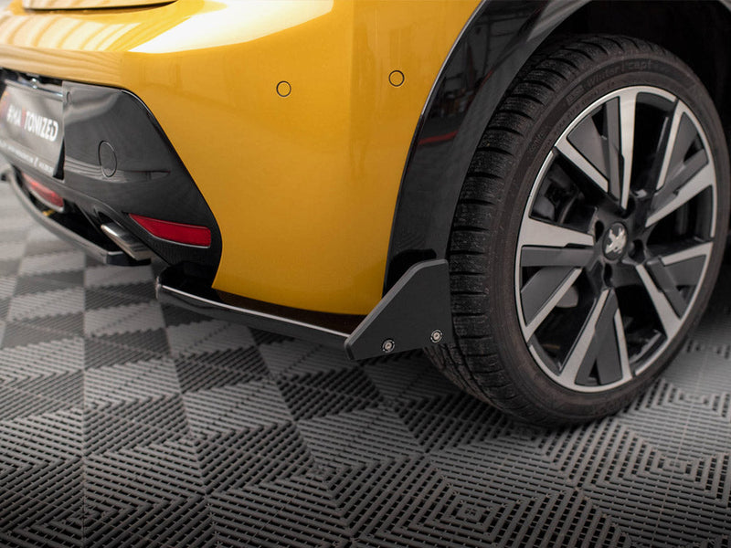 Maxton Design - REAR SIDE SPLITTERS V.1 + FLAPS PEUGEOT 208 GT MK2