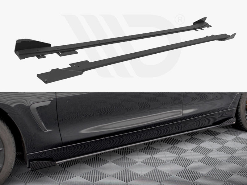 Maxton Design - STREET PRO SIDE SKIRTS DIFFUSERS + FLAPS BMW 4 GRAN COUPE F36