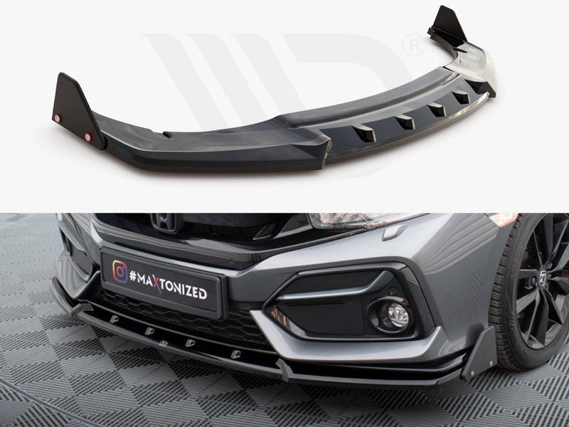 Maxton Design - FRONT SPLITTER V.1 + FLAPS HONDA CIVIC SPORT MK 10