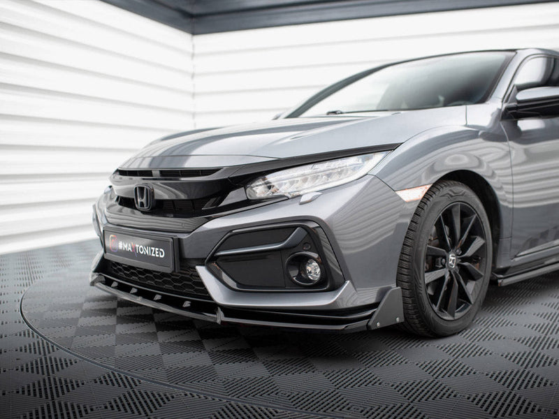 Maxton Design - FRONT SPLITTER V.1 + FLAPS HONDA CIVIC SPORT MK 10