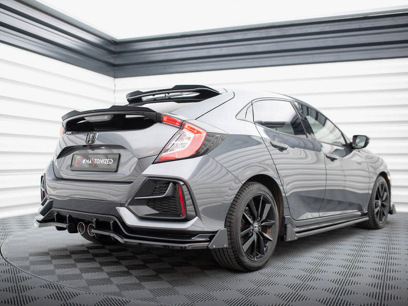 Maxton Design - Rear Splitter V.1 (Vertical Bars) + Flaps Honda Civic Sport Mk10 Facelift