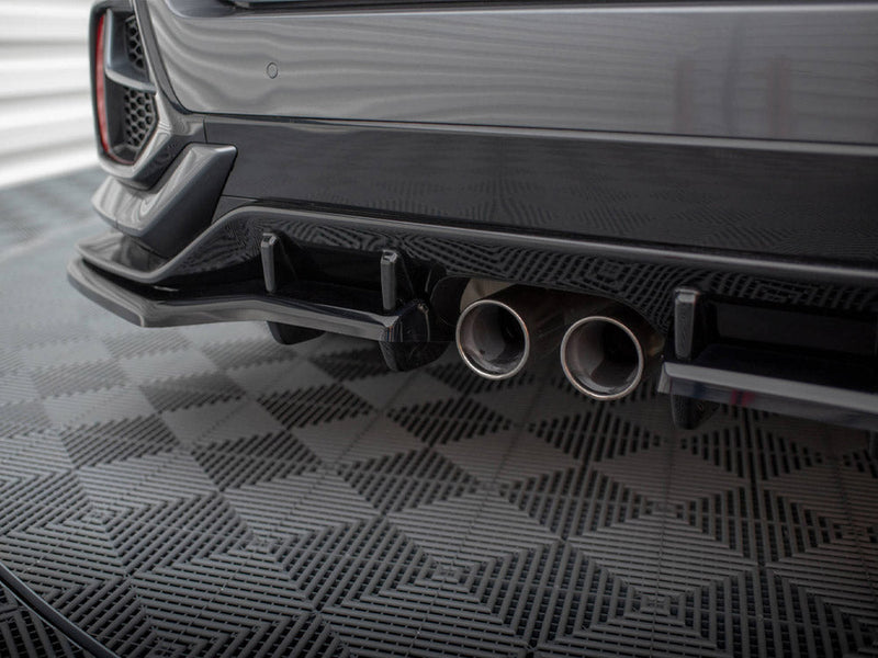 Maxton Design - Rear Splitter V.1 (Vertical Bars) + Flaps Honda Civic Sport Mk10 Facelift