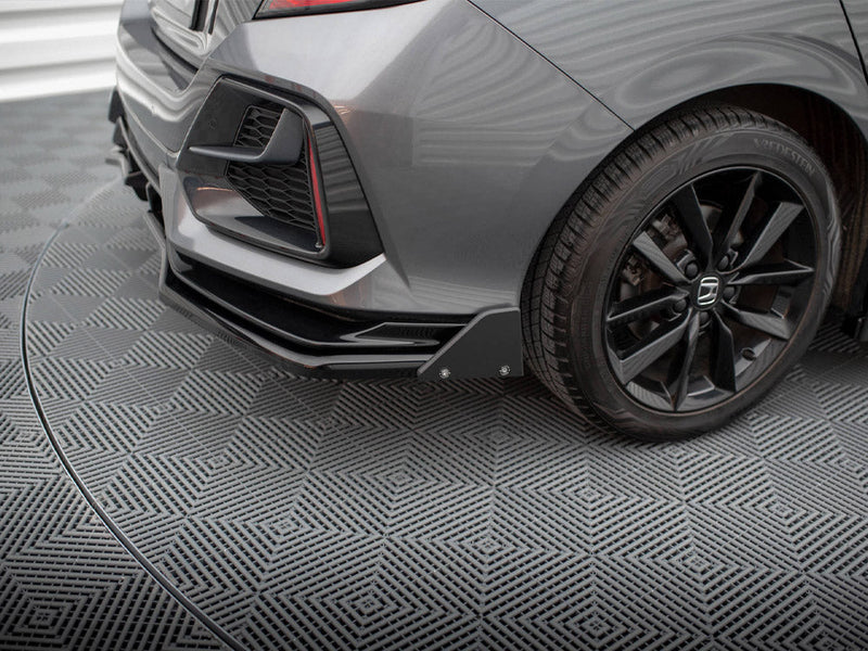 Maxton Design - Rear Splitter V.1 (Vertical Bars) + Flaps Honda Civic Sport Mk10 Facelift