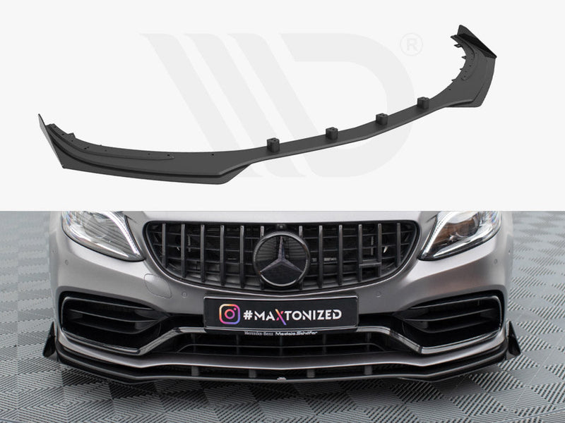 Maxton Design - STREET PRO FRONT SPLITTER + FLAPS MERCEDES-AMG C63 SEDAN / ESTATE W205 FACELIFT