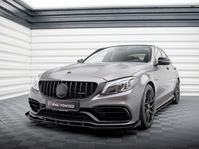 Maxton Design - STREET PRO FRONT SPLITTER + FLAPS MERCEDES-AMG C63 SEDAN / ESTATE W205 FACELIFT