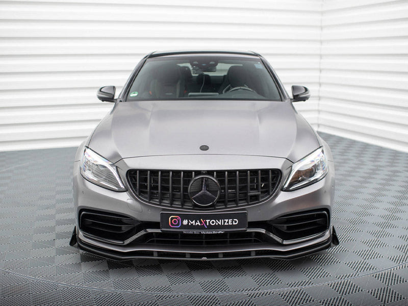 Maxton Design - STREET PRO FRONT SPLITTER + FLAPS MERCEDES-AMG C63 SEDAN / ESTATE W205 FACELIFT
