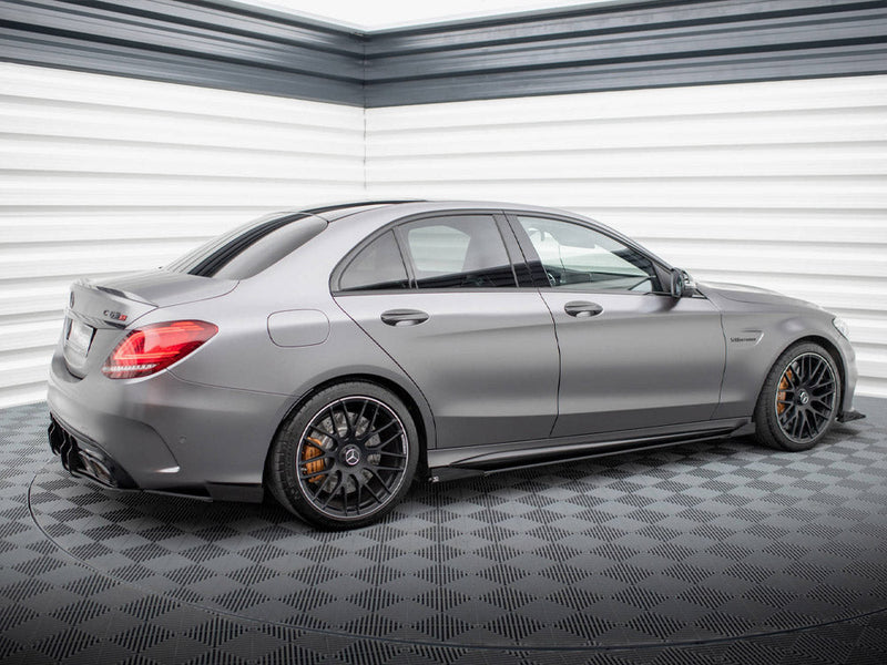 Maxton Design - STREET PRO SIDE SKIRTS DIFFUSERS + FLAPS MERCEDES-AMG C63 SEDAN / ESTATE W205 FACELIFT