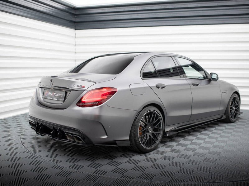 Maxton Design - STREET PRO REAR SIDE SPLITTERS + FLAPS MERCEDES-AMG C63 SEDAN / ESTATE W205 FACELIFT