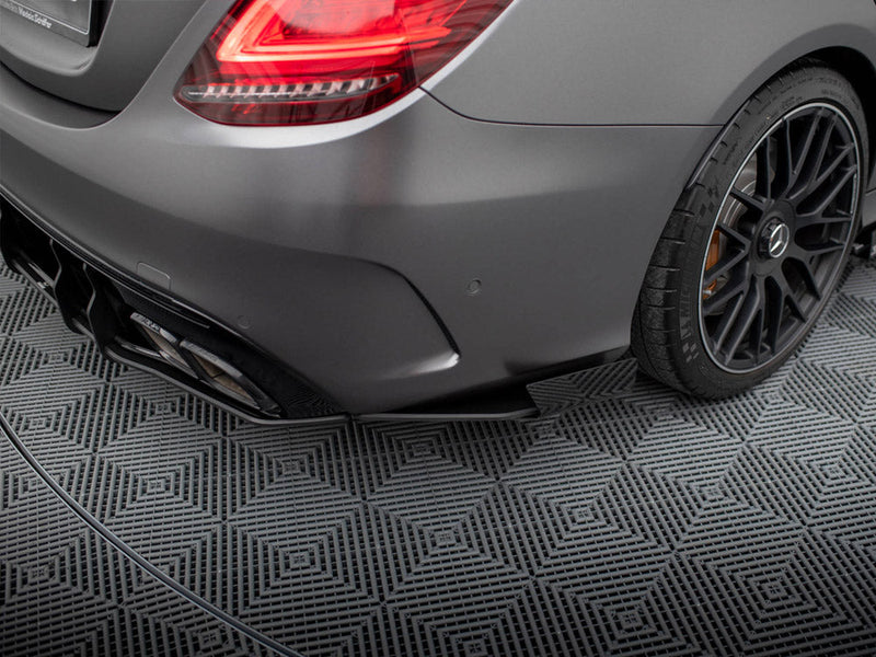 Maxton Design - STREET PRO REAR SIDE SPLITTERS + FLAPS MERCEDES-AMG C63 SEDAN / ESTATE W205 FACELIFT