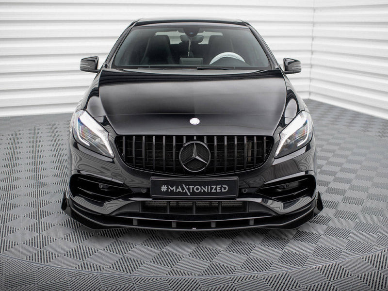 Maxton Design - STREET PRO FRONT SPLITTER + FLAPS MERCEDES-BENZ A AMG-LINE W176 FACELIFT