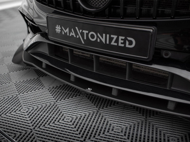 Maxton Design - STREET PRO FRONT SPLITTER + FLAPS MERCEDES-BENZ A AMG-LINE W176 FACELIFT