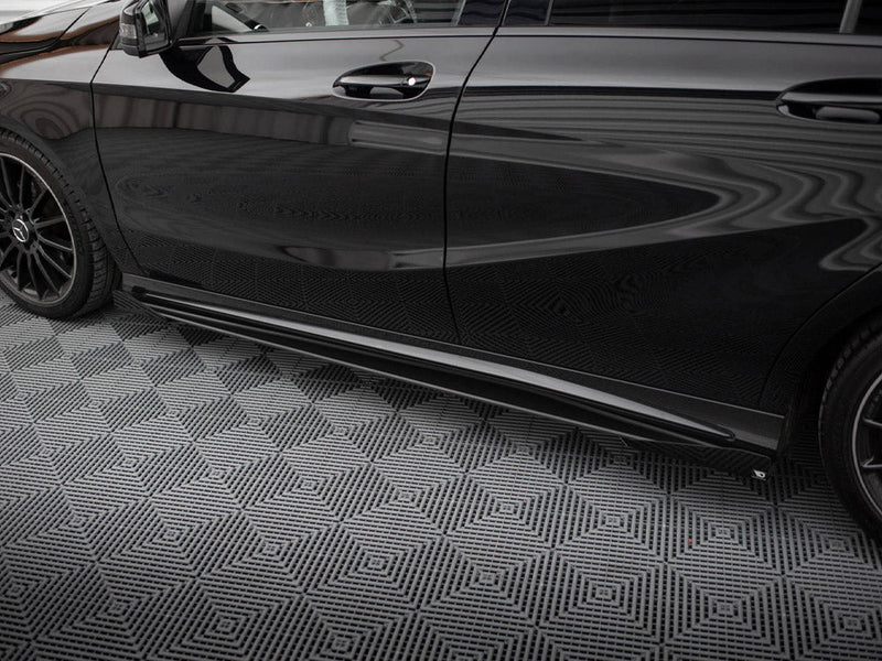 Maxton Design - STREET PRO SIDE SKIRTS DIFFUSERS + FLAPS MERCEDES-BENZ A AMG-LINE W176 FACELIFT