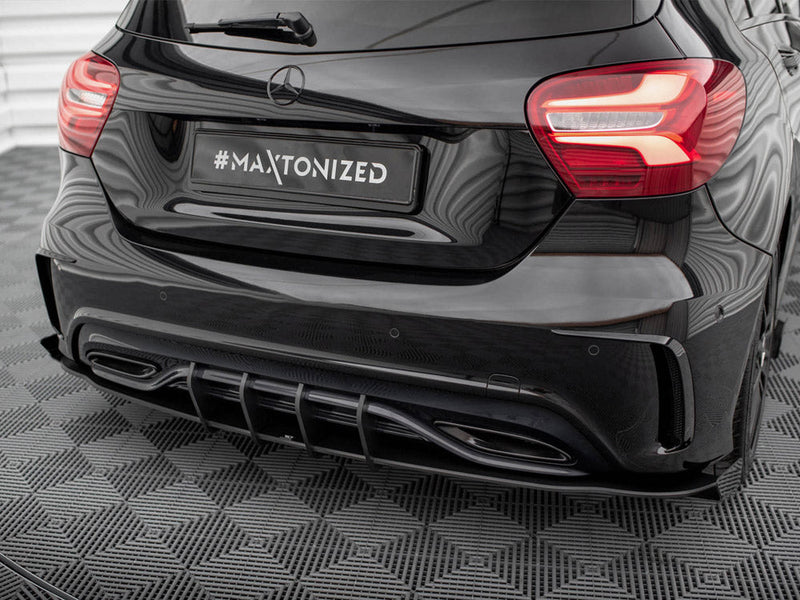 Maxton Design - STREET PRO REAR DIFFUSER + FLAPS MERCEDES-BENZ A AMG-LINE W176 FACELIFT