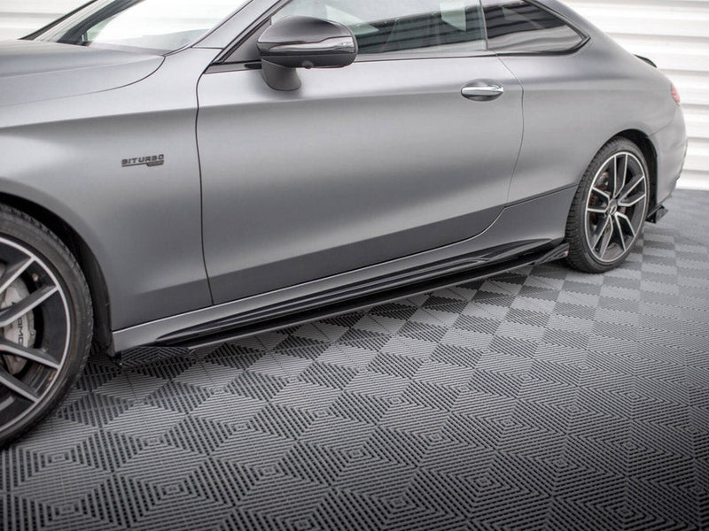Maxton Design - STREET PRO SIDE SKIRTS DIFFUSERS + FLAPS MERCEDES-AMG C43 COUPE C205 FACELIFT